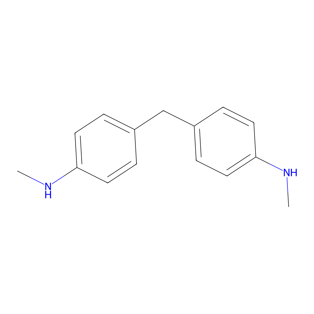 4,4'-Methylenebis(N-methylaniline) molecular structure, CAS 1807-55-2
