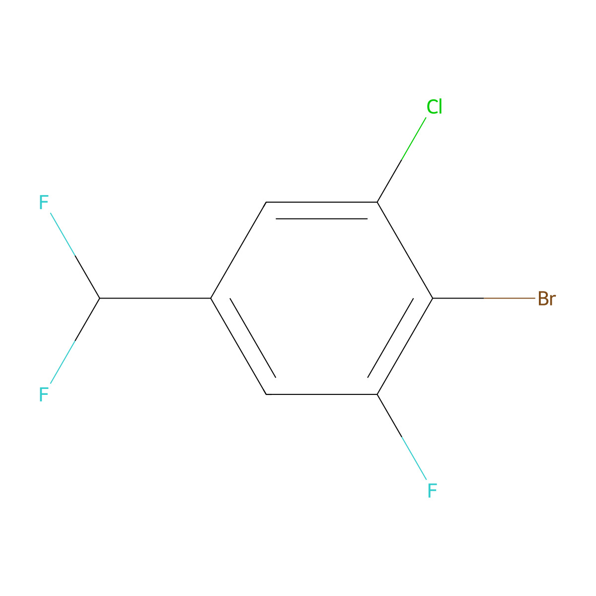 2-Bromo-1-chloro-5-(difluoromethyl)-3-fluorobenzene molecular structure, CAS 1807002-95-4