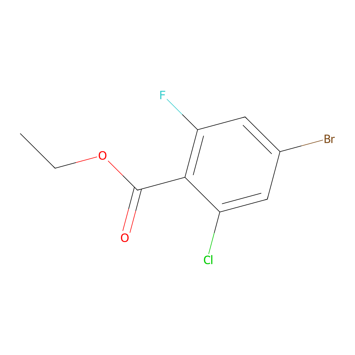 Ethyl 4-bromo-2-chloro-6-fluorobenzoate molecular structure, CAS 1807003-10-6