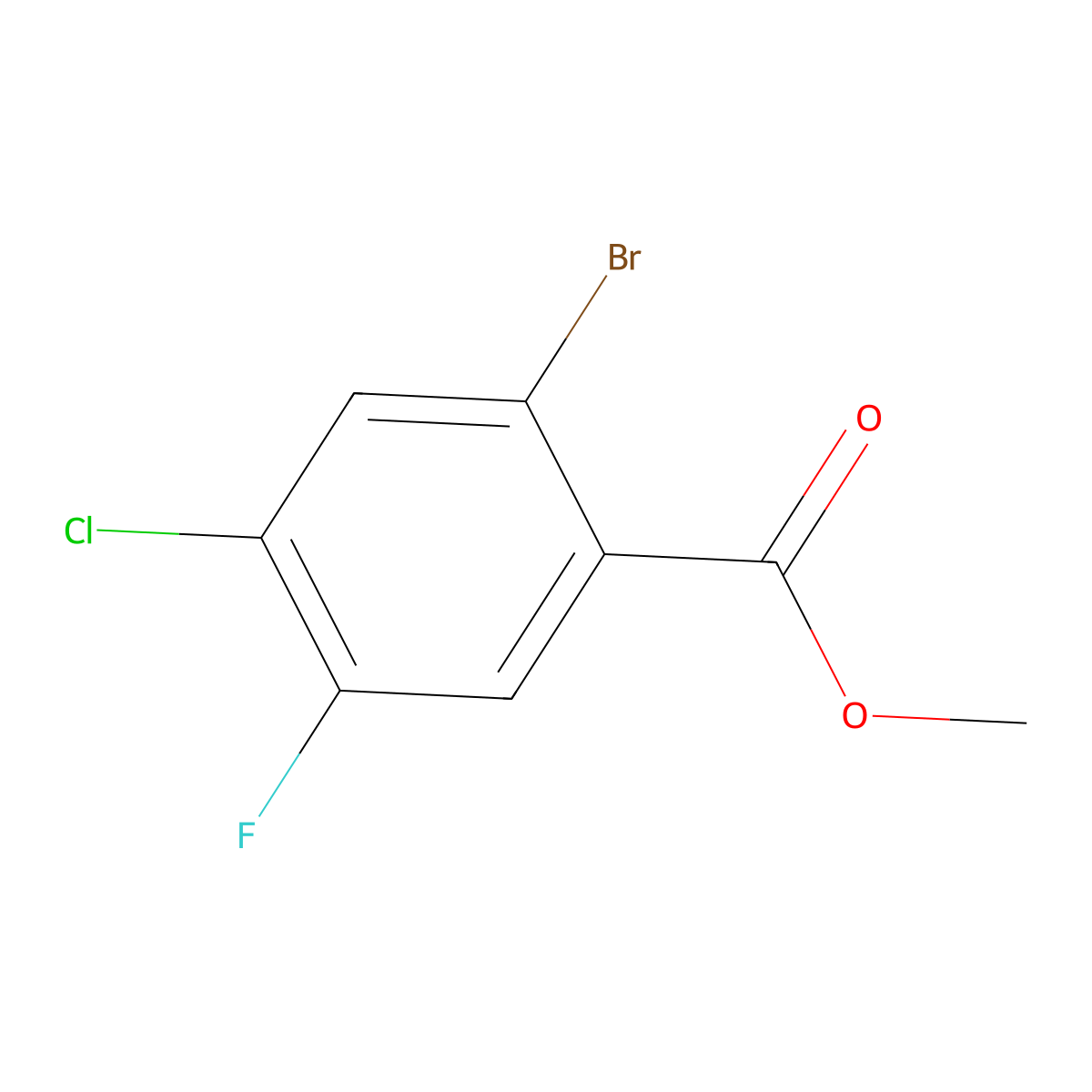 Methyl 2-bromo-4-chloro-5-fluorobenzoate molecular structure, CAS 1807003-11-7