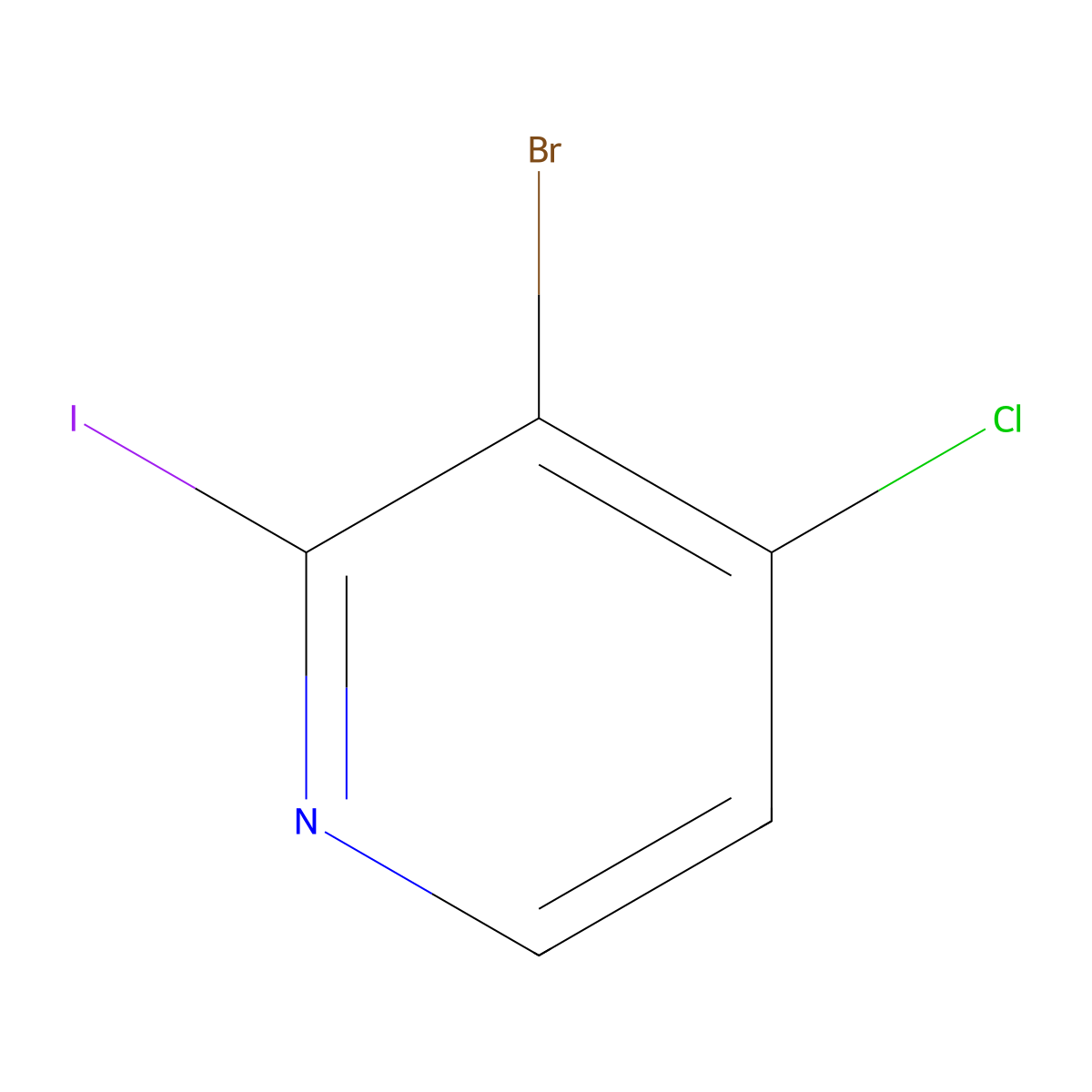 3-Bromo-4-chloro-2-iodopyridine molecular structure, CAS 1807003-79-7