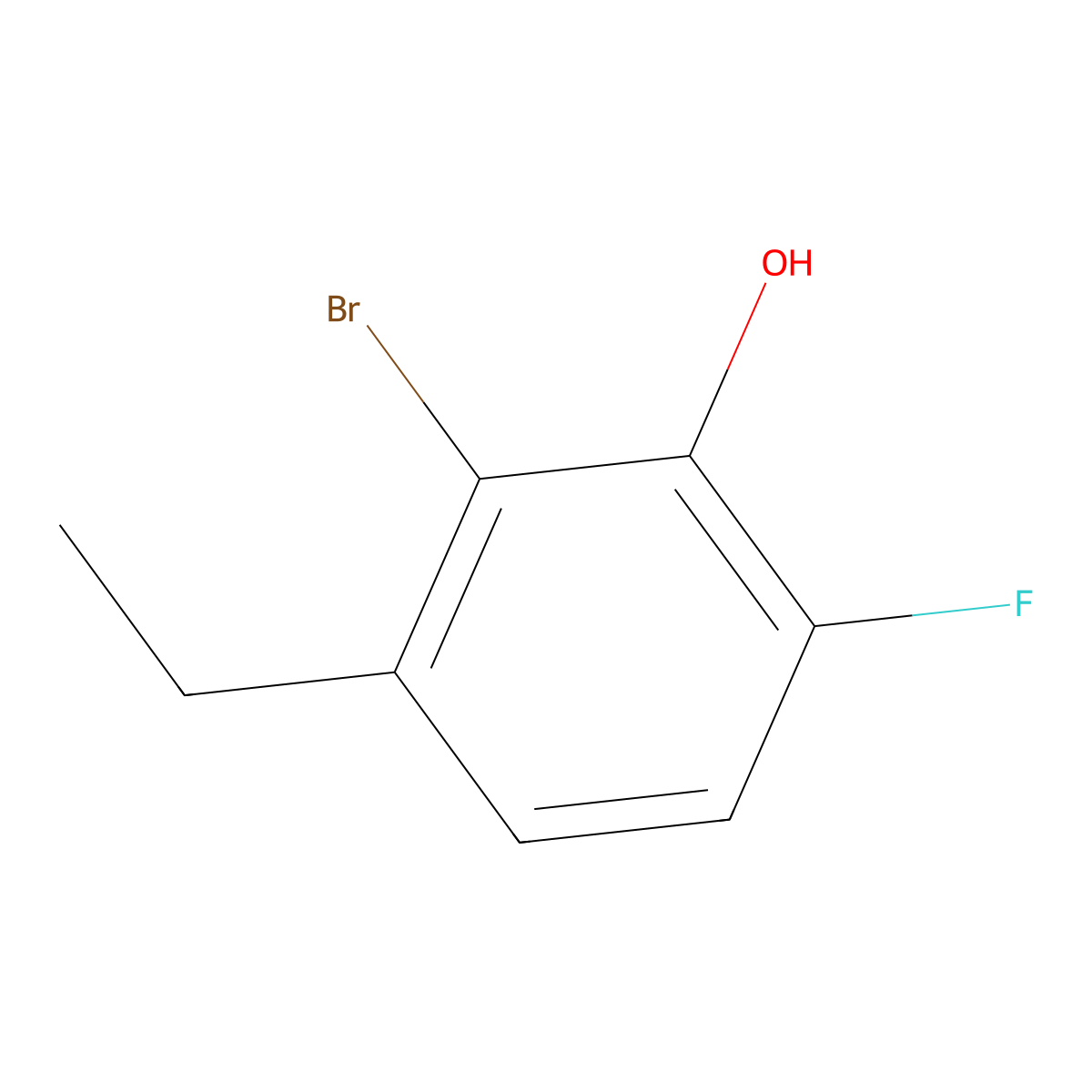 2-Bromo-3-ethyl-6-fluorophenol molecular structure, CAS 1807003-84-4
