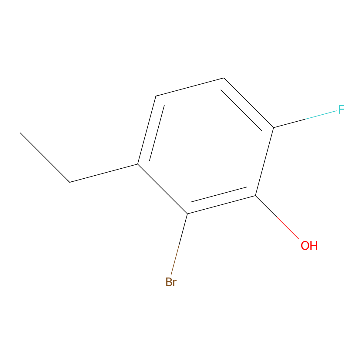 2-Bromo-3-ethyl-6-fluorophenol molecular structure, CAS 1807003-84-4
