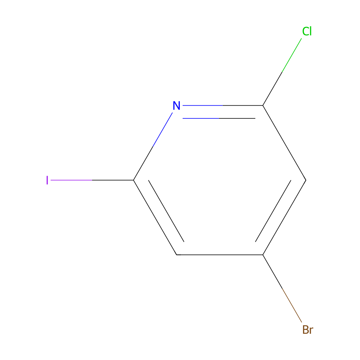 4-Bromo-2-chloro-6-iodopyridine molecular structure, CAS 1807003-90-2