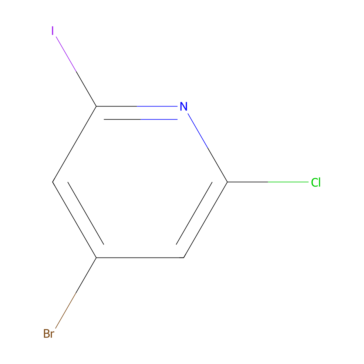 4-Bromo-2-chloro-6-iodopyridine molecular structure, CAS 1807003-90-2