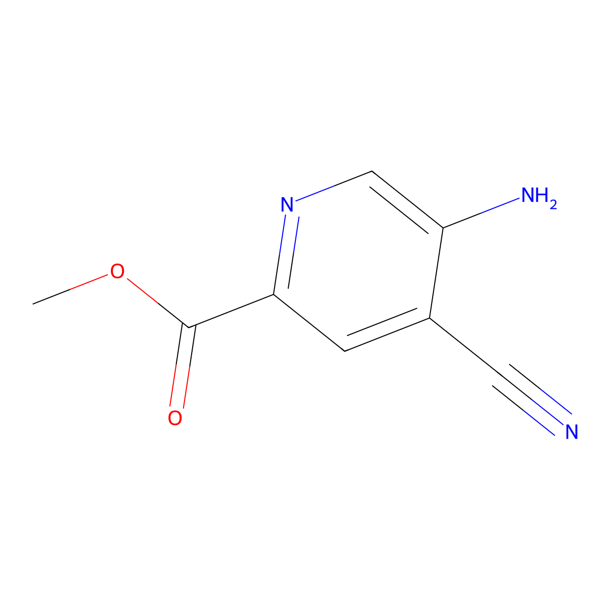 Methyl 5-amino-4-cyanopicolinate molecular structure, CAS 1807004-58-5