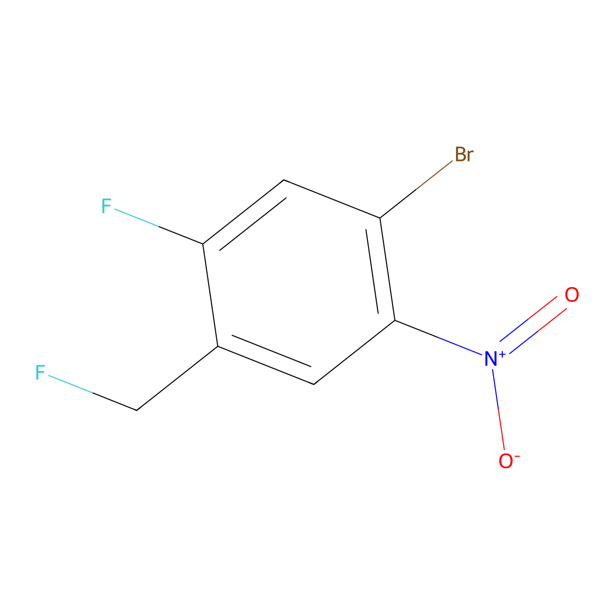 1-Bromo-5-fluoro-4-fluoromethyl-2-nitrobenzene molecular structure, CAS 1807004-77-8