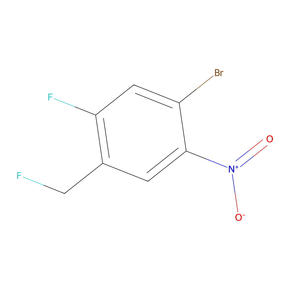 1-Bromo-5-fluoro-4-fluoromethyl-2-nitrobenzene molecular structure, CAS 1807004-77-8