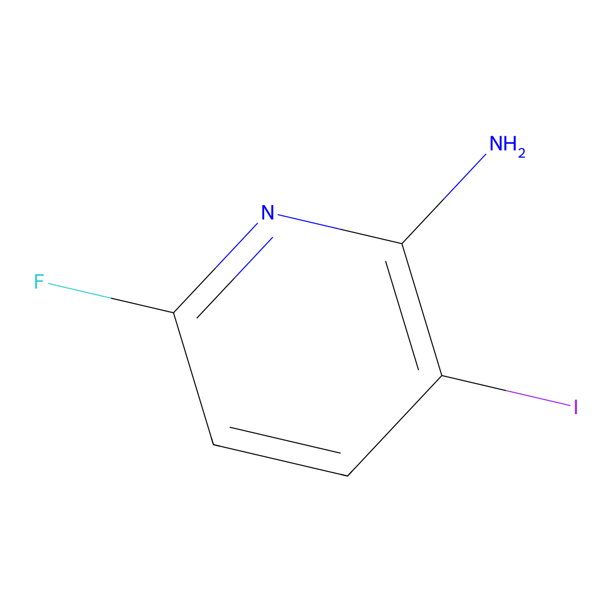 6-Fluoro-3-iodopyridin-2-amine molecular structure, CAS 1807005-79-3