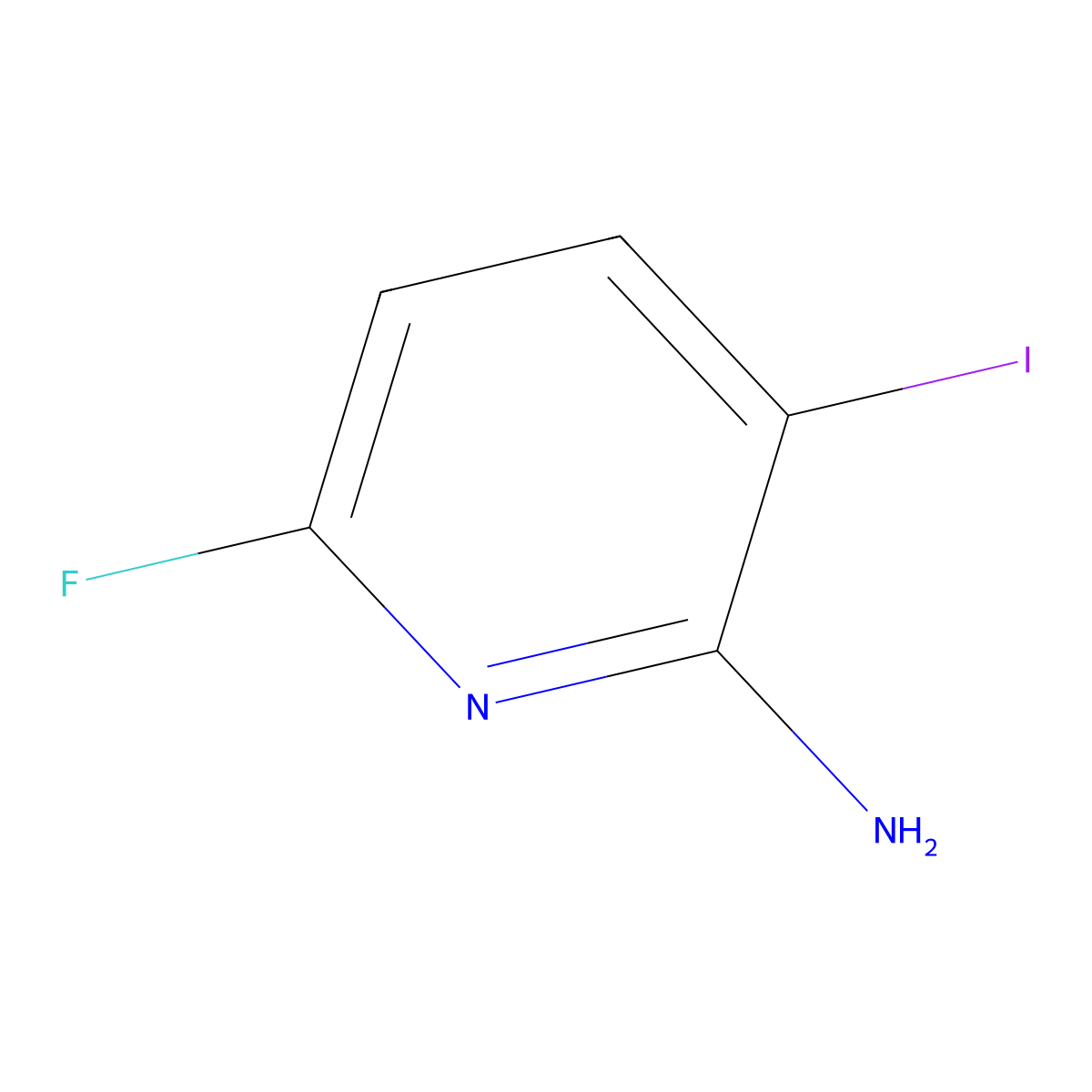 6-Fluoro-3-iodopyridin-2-amine molecular structure, CAS 1807005-79-3