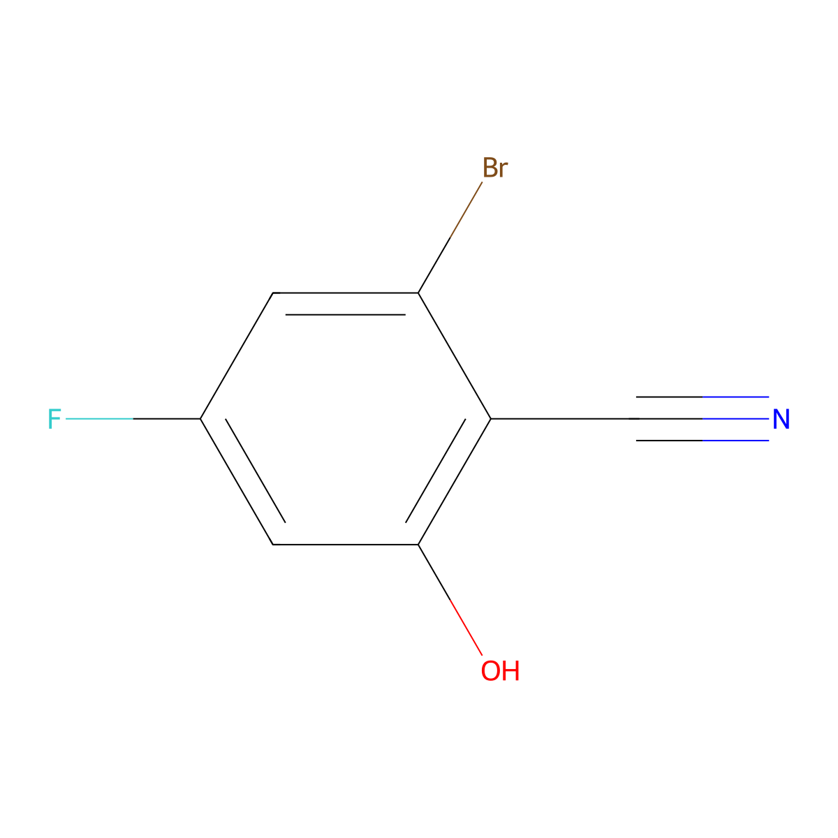 2-Bromo-4-fluoro-6-hydroxybenzonitrile molecular structure, CAS 1807005-80-6