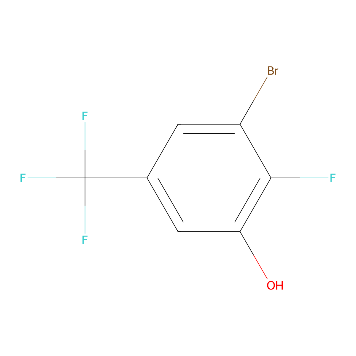 3-Bromo-2-fluoro-5-(trifluoromethyl)phenol molecular structure, CAS 1807005-89-5