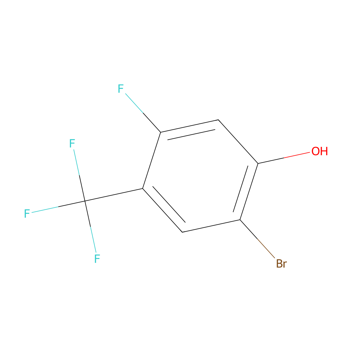 2-Bromo-5-fluoro-4-(trifluoromethyl)phenol molecular structure, CAS 1807005-99-7