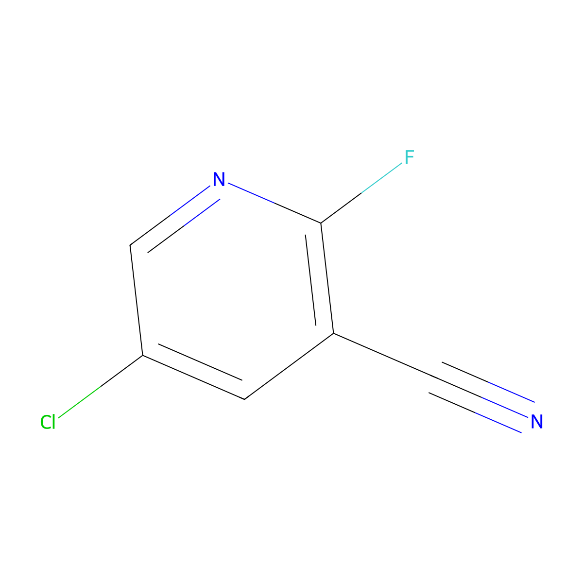 5-Chloro-2-fluoro-3-pyridinecarbonitrile molecular structure, CAS 1807007-21-1