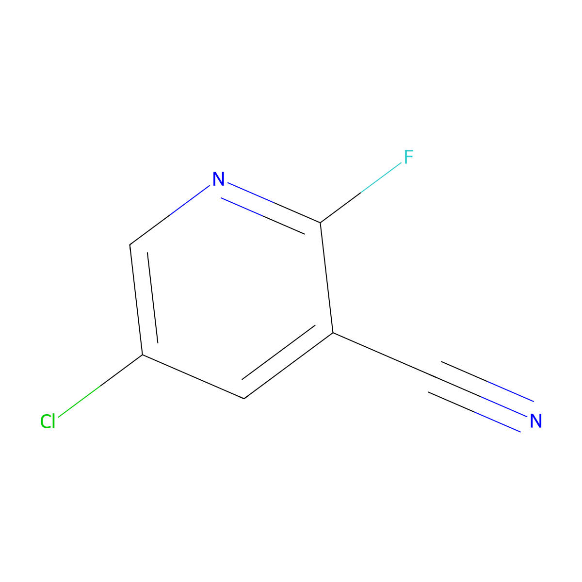 5-Chloro-2-fluoro-3-pyridinecarbonitrile molecular structure, CAS 1807007-21-1