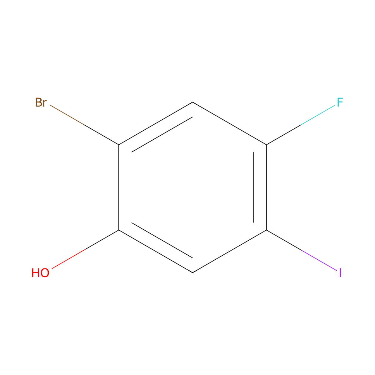 2-Bromo-4-fluoro-5-iodophenol molecular structure, CAS 1807008-34-9