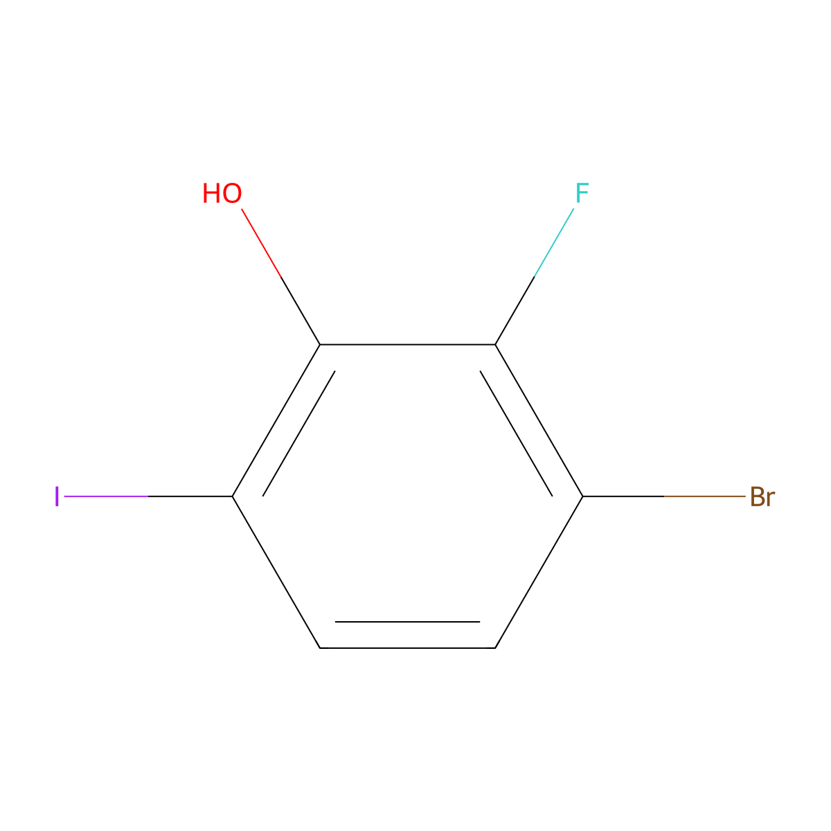 3-Bromo-2-fluoro-6-iodophenol molecular structure, CAS 1807008-40-7
