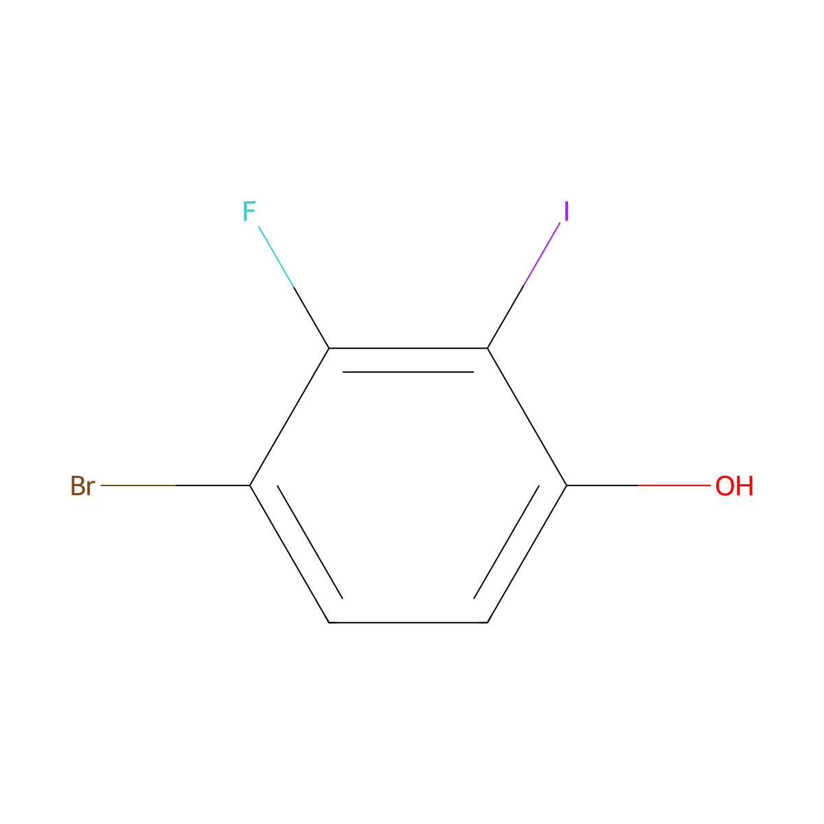 4-Bromo-3-fluoro-2-iodophenol molecular structure, CAS 1807008-49-6