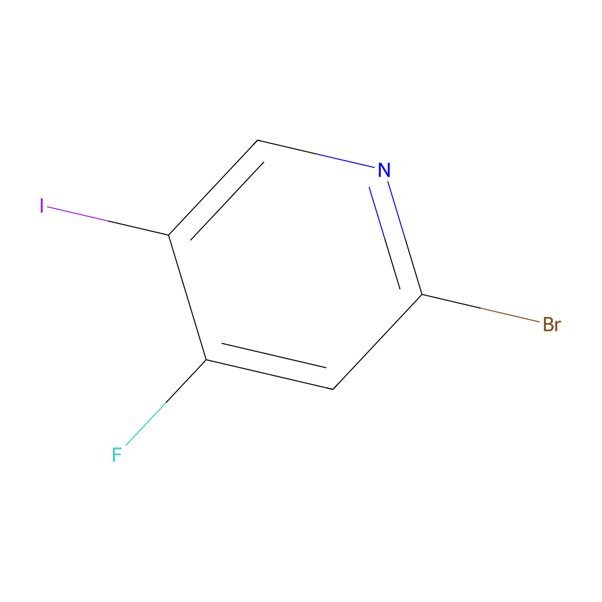 2-Bromo-4-fluoro-5-iodopyridine molecular structure, CAS 1807008-60-1