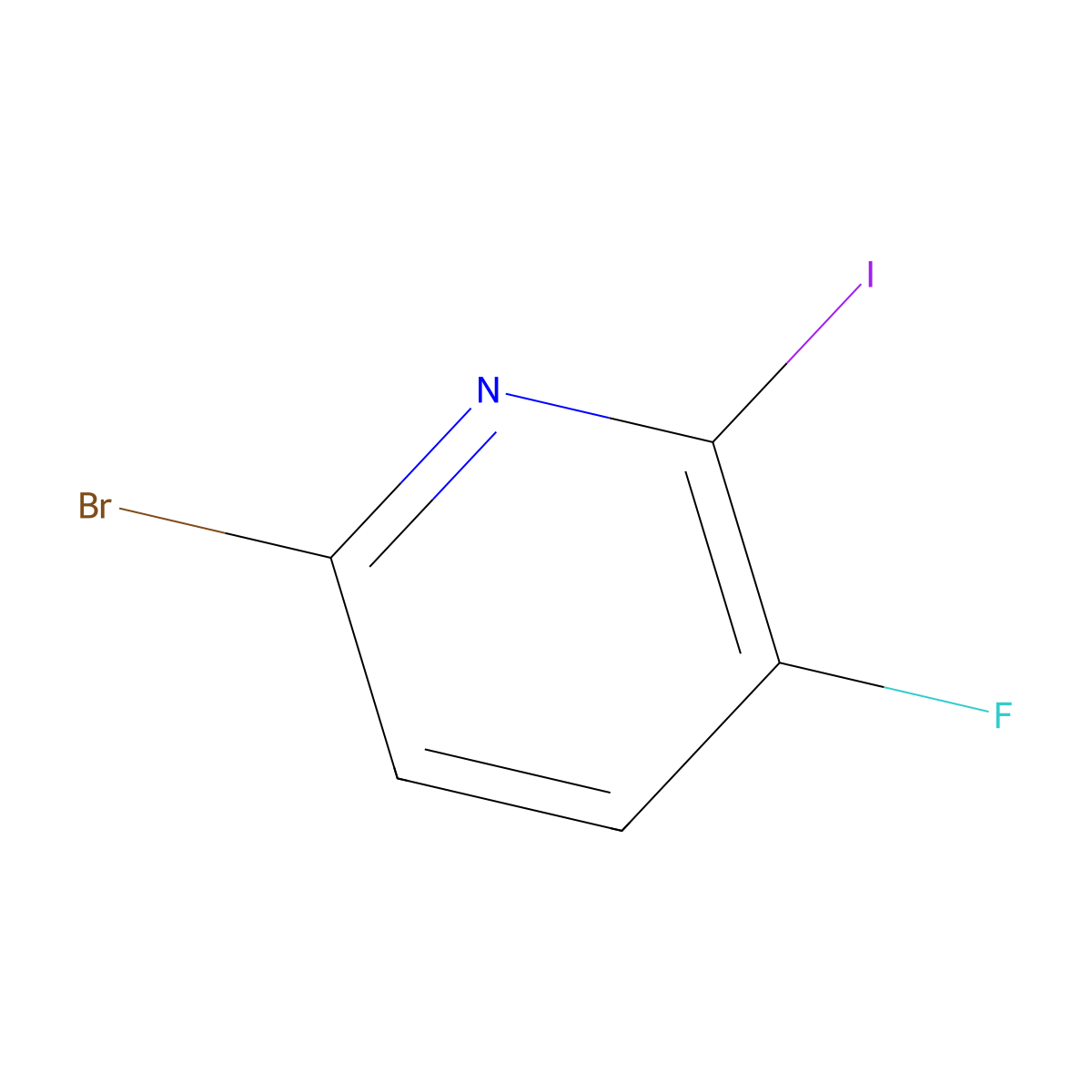 6-Bromo-3-fluoro-2-iodopyridine molecular structure, CAS 1807008-77-0