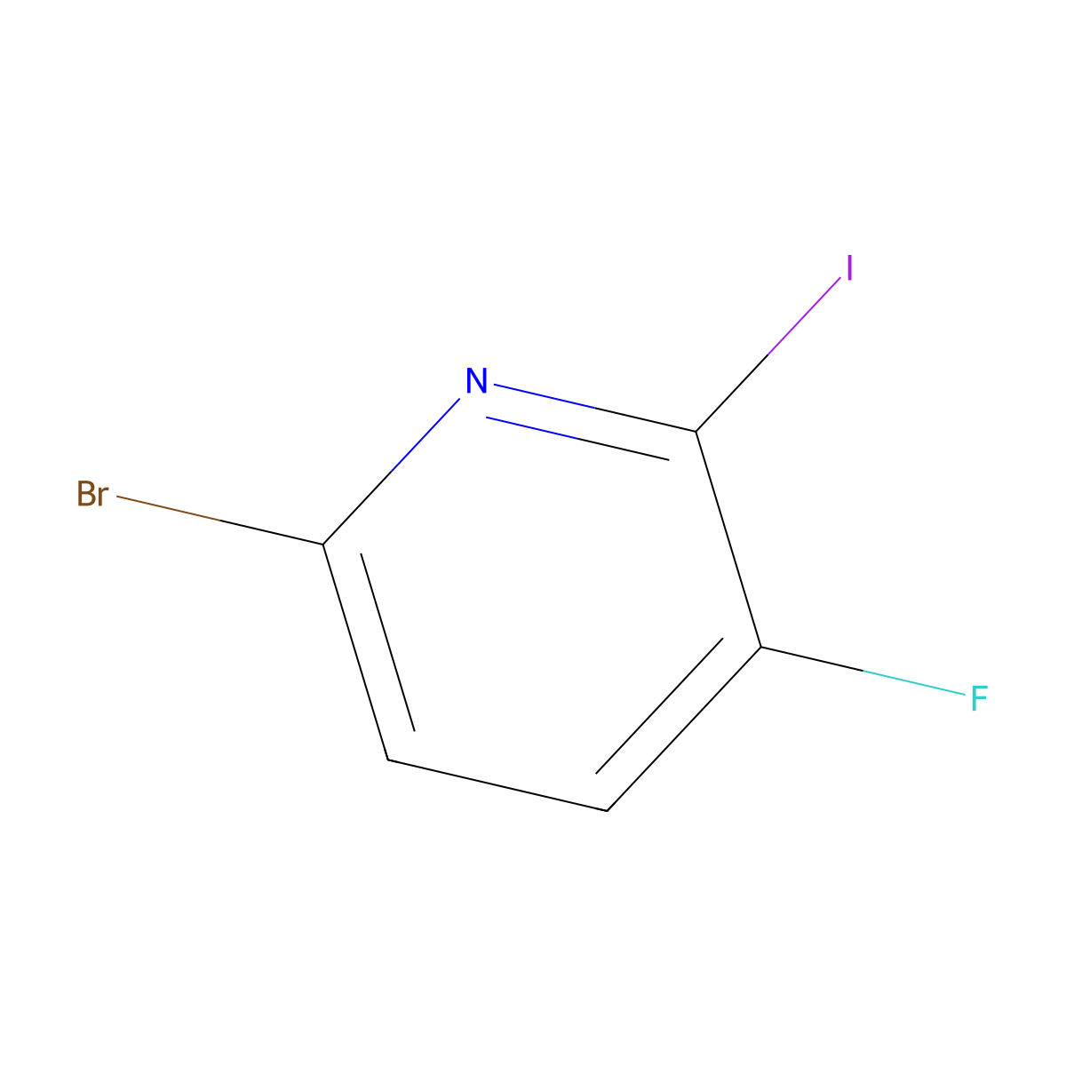 6-Bromo-3-fluoro-2-iodopyridine molecular structure, CAS 1807008-77-0