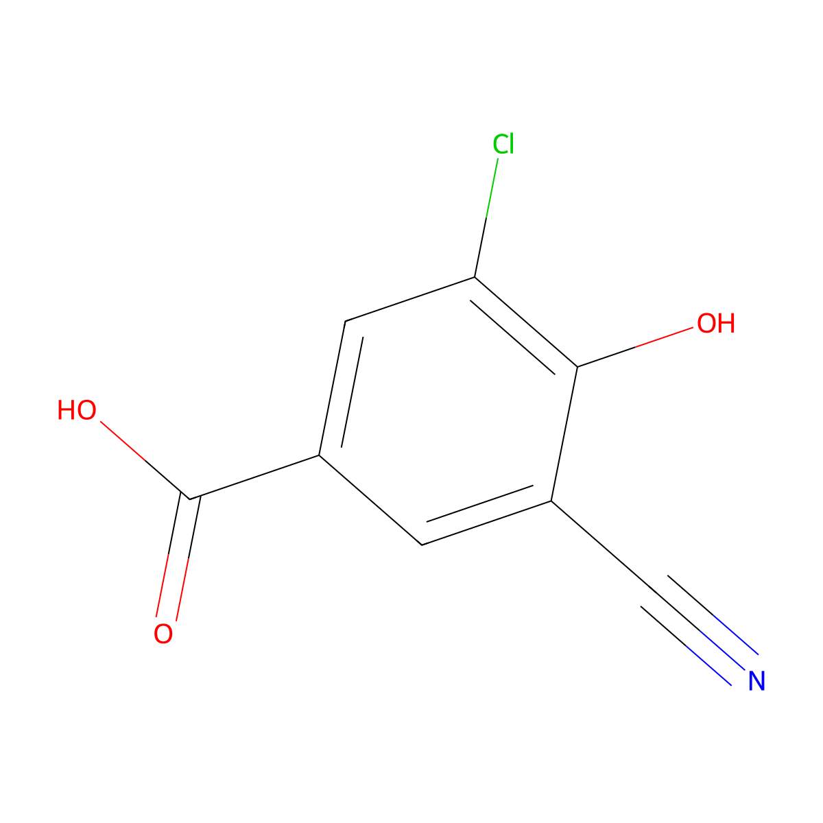 3-Chloro-5-cyano-4-hydroxybenzoic acid molecular structure, CAS 1807008-93-0