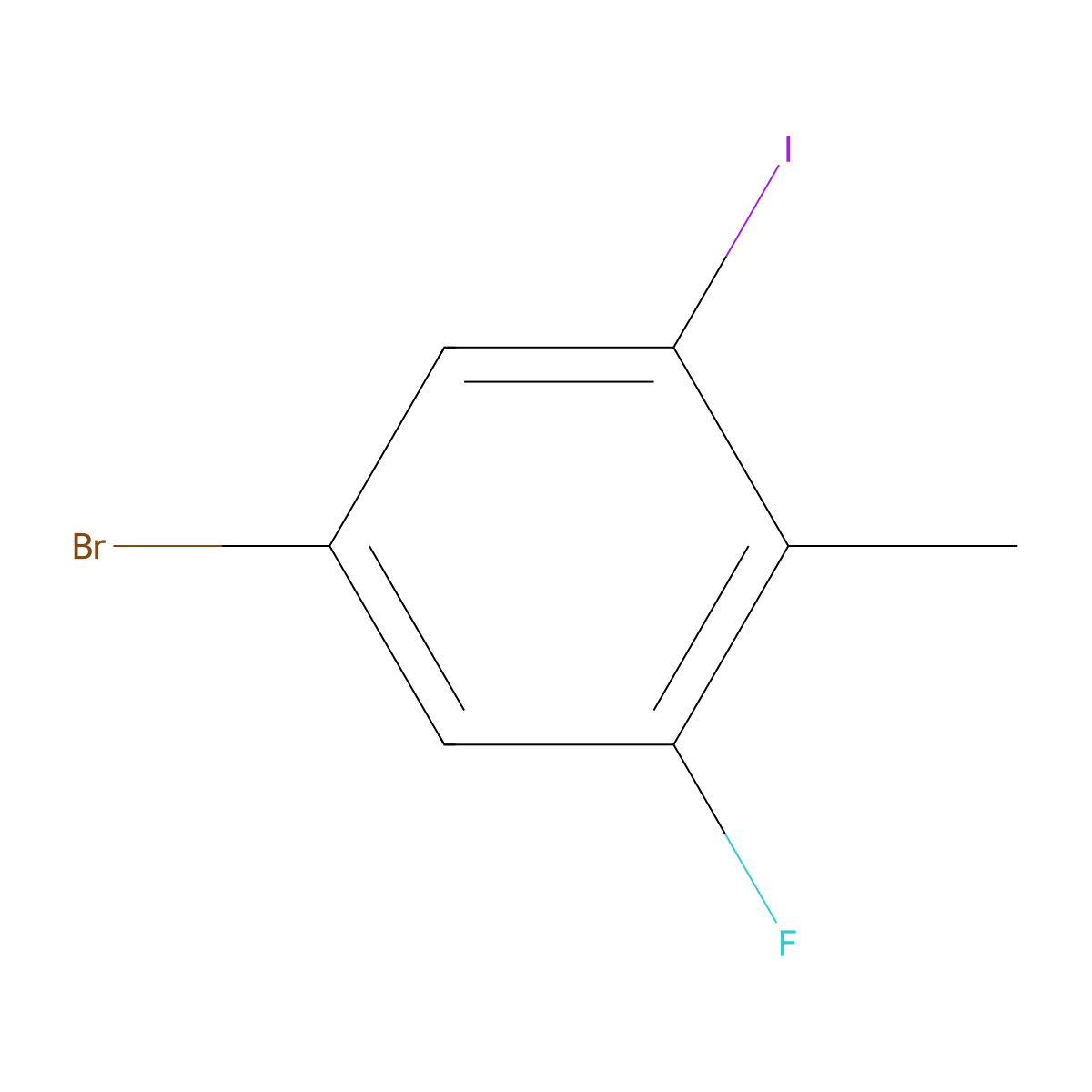 5-Bromo-1-fluoro-3-iodo-2-methylbenzene molecular structure, CAS 1807009-01-3