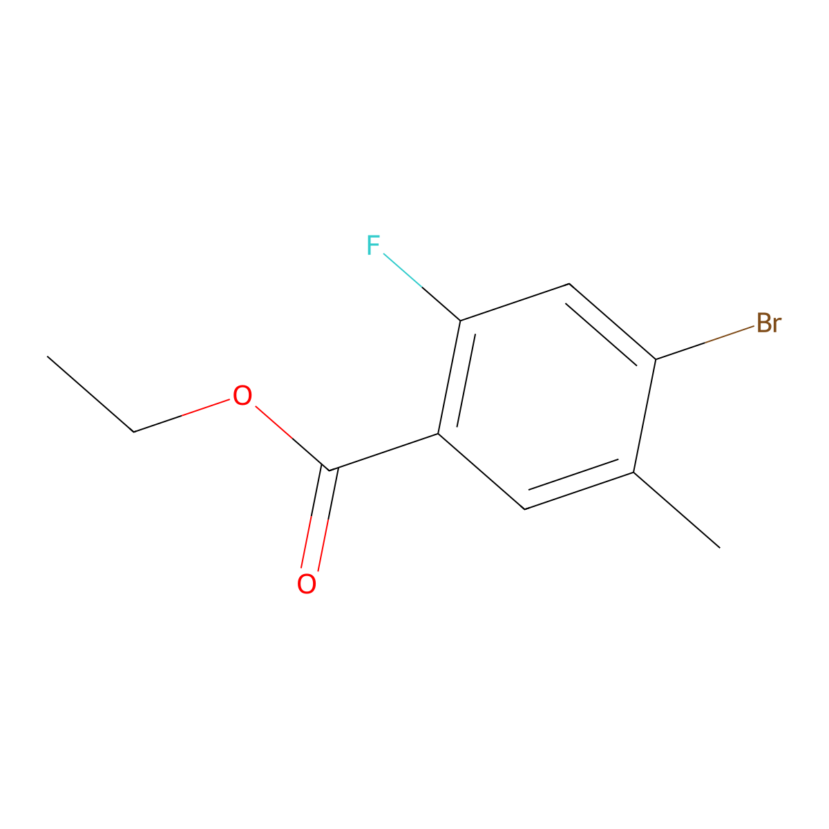 Ethyl 4-bromo-2-fluoro-5-methylbenzoate molecular structure, CAS 1807009-50-2