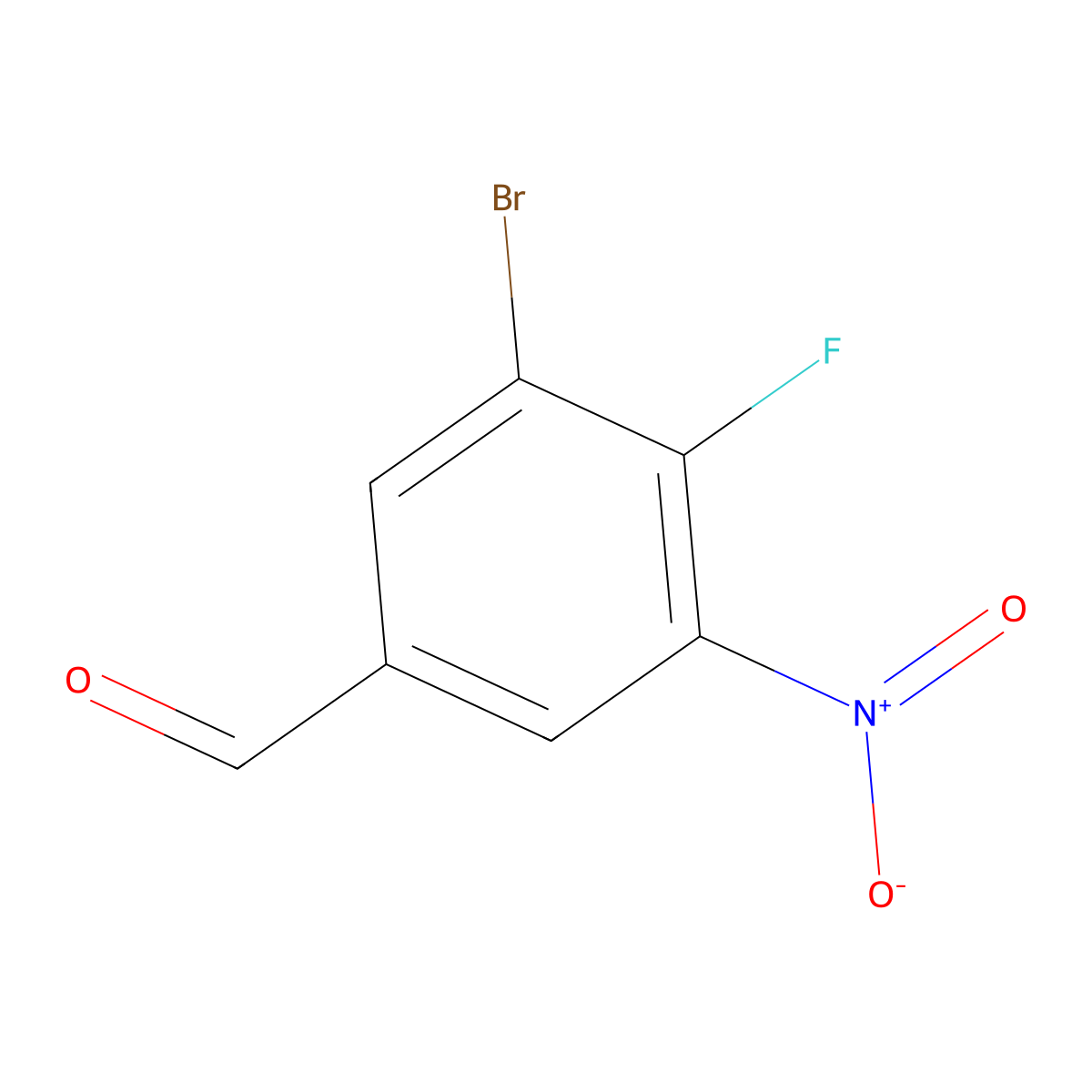 3-Bromo-4-fluoro-5-nitrobenzaldehyde molecular structure, CAS 1807010-04-3