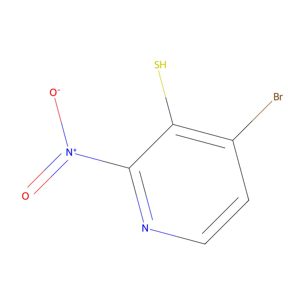 4-Bromo-2-nitro-pyridine-3-thiol molecular structure, CAS 1807010-92-9