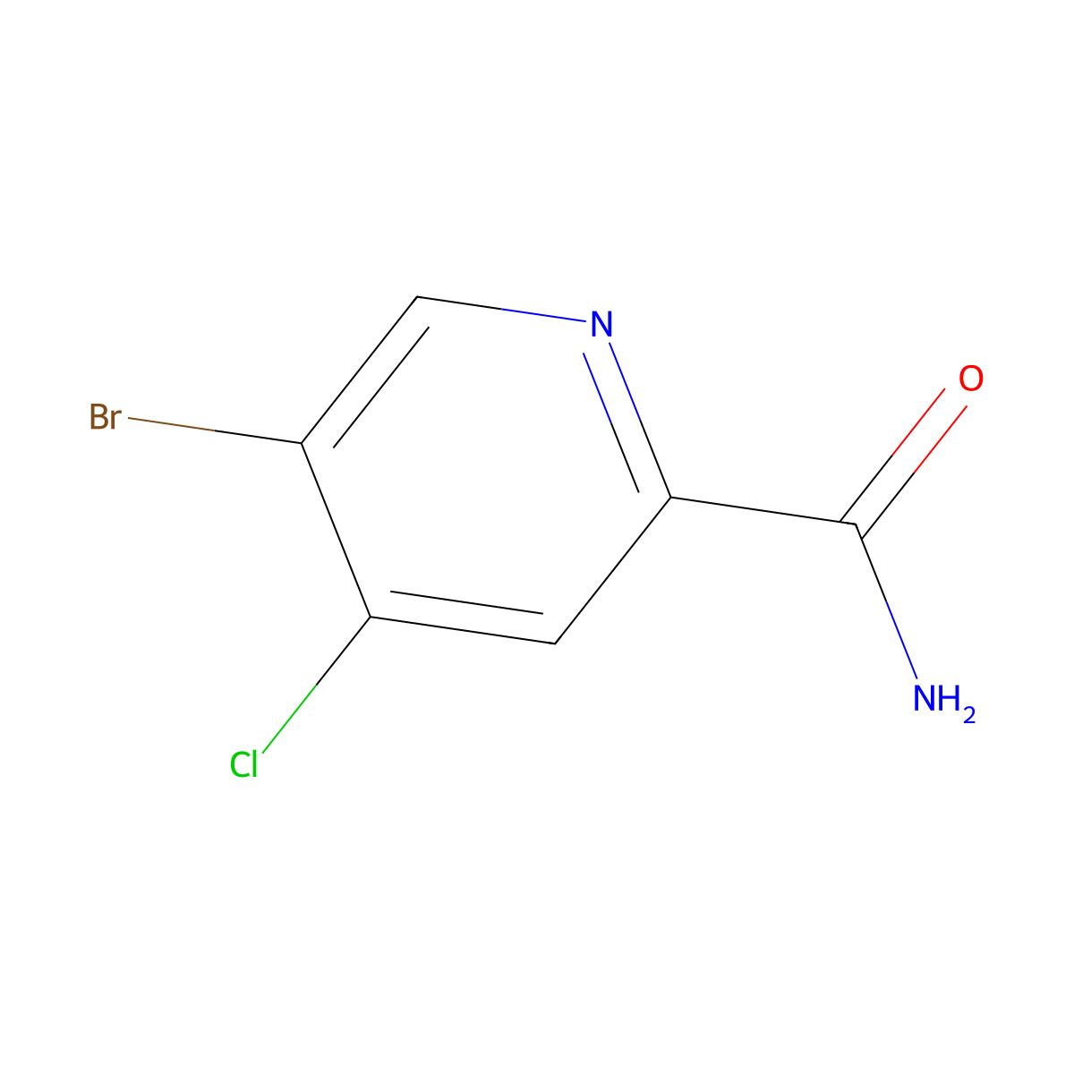 5-Bromo-4-chloropyridine-2-carboxamide molecular structure, CAS 1807013-53-1