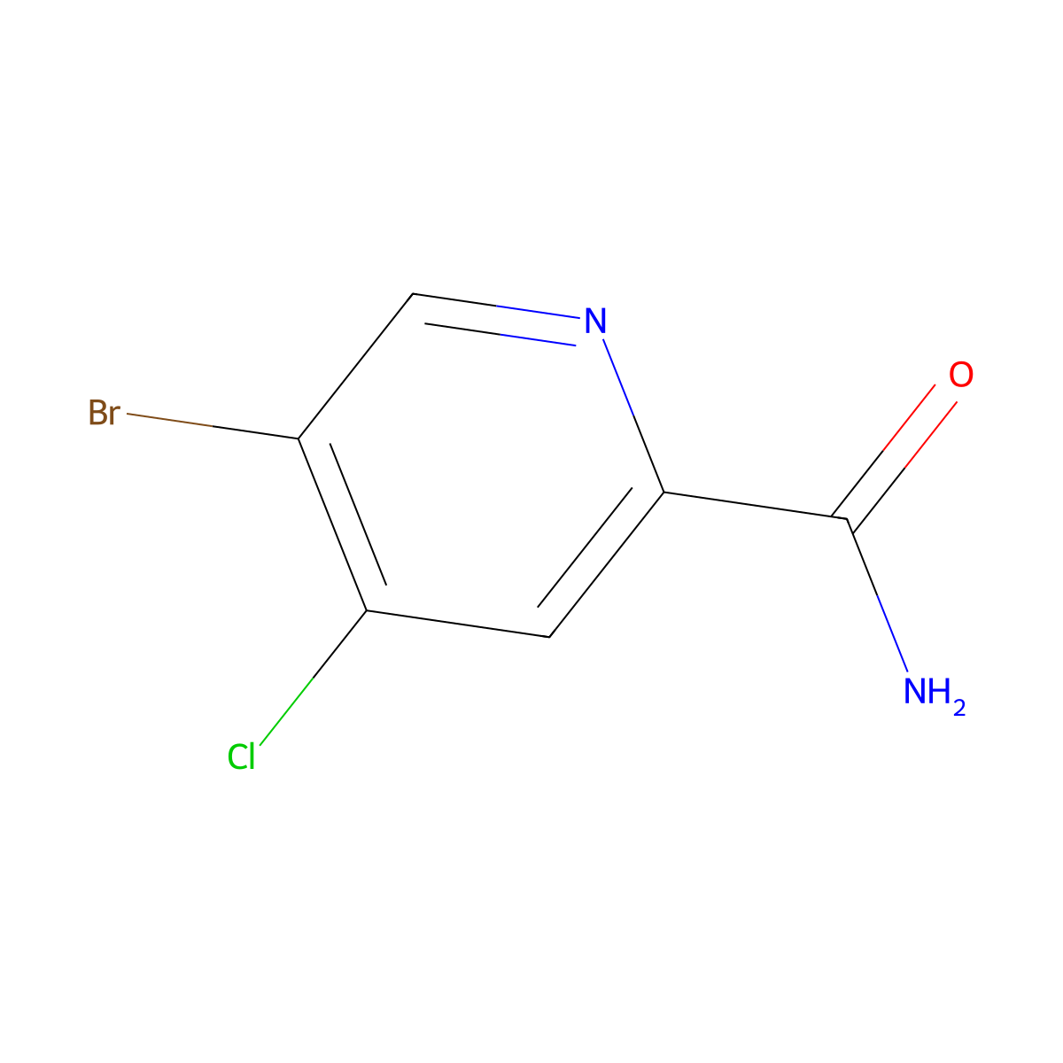 5-Bromo-4-chloropyridine-2-carboxamide molecular structure, CAS 1807013-53-1
