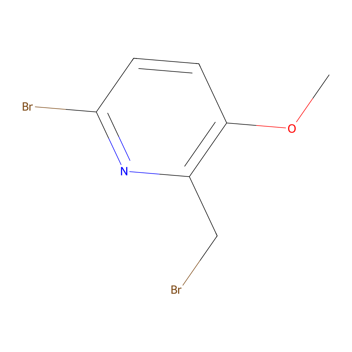 6-Bromo-2-(bromomethyl)-3-methoxypyridine molecular structure, CAS 1807014-87-4