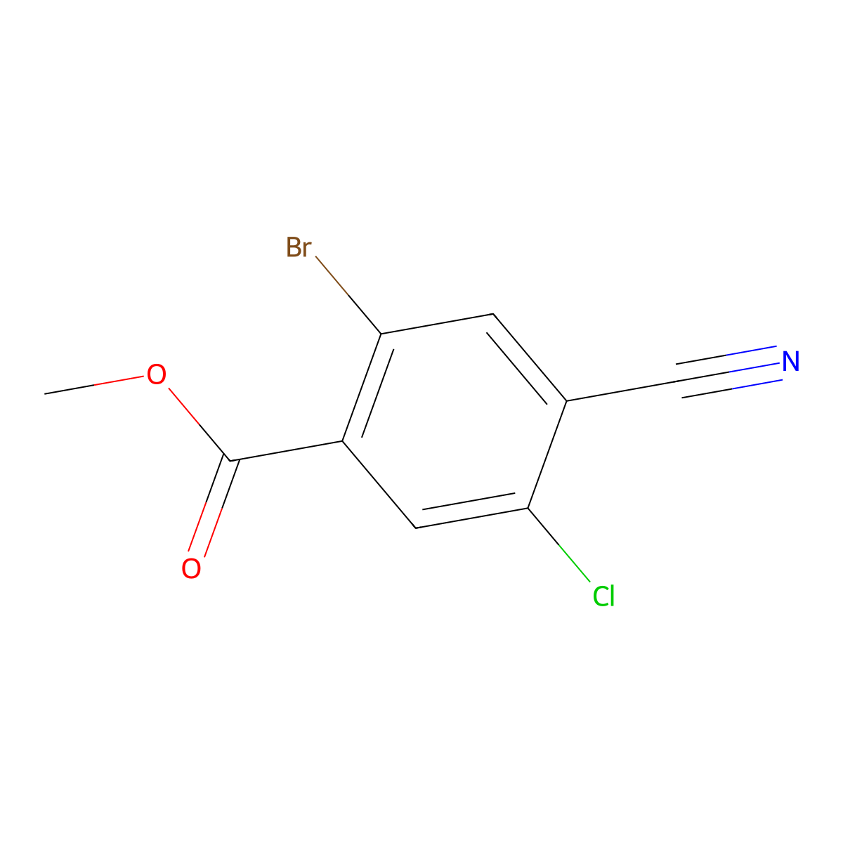 Methyl 2-bromo-5-chloro-4-cyanobenzoate molecular structure, CAS 1807016-64-3