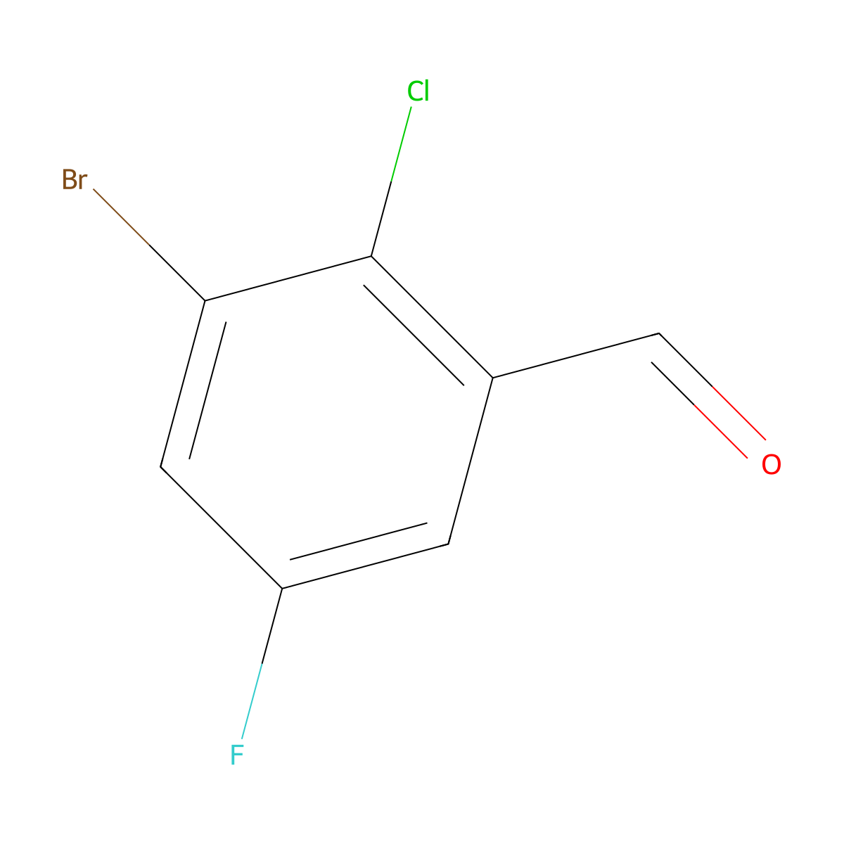3-Bromo-2-chloro-5-fluorobenzaldehyde molecular structure, CAS 1807017-49-7