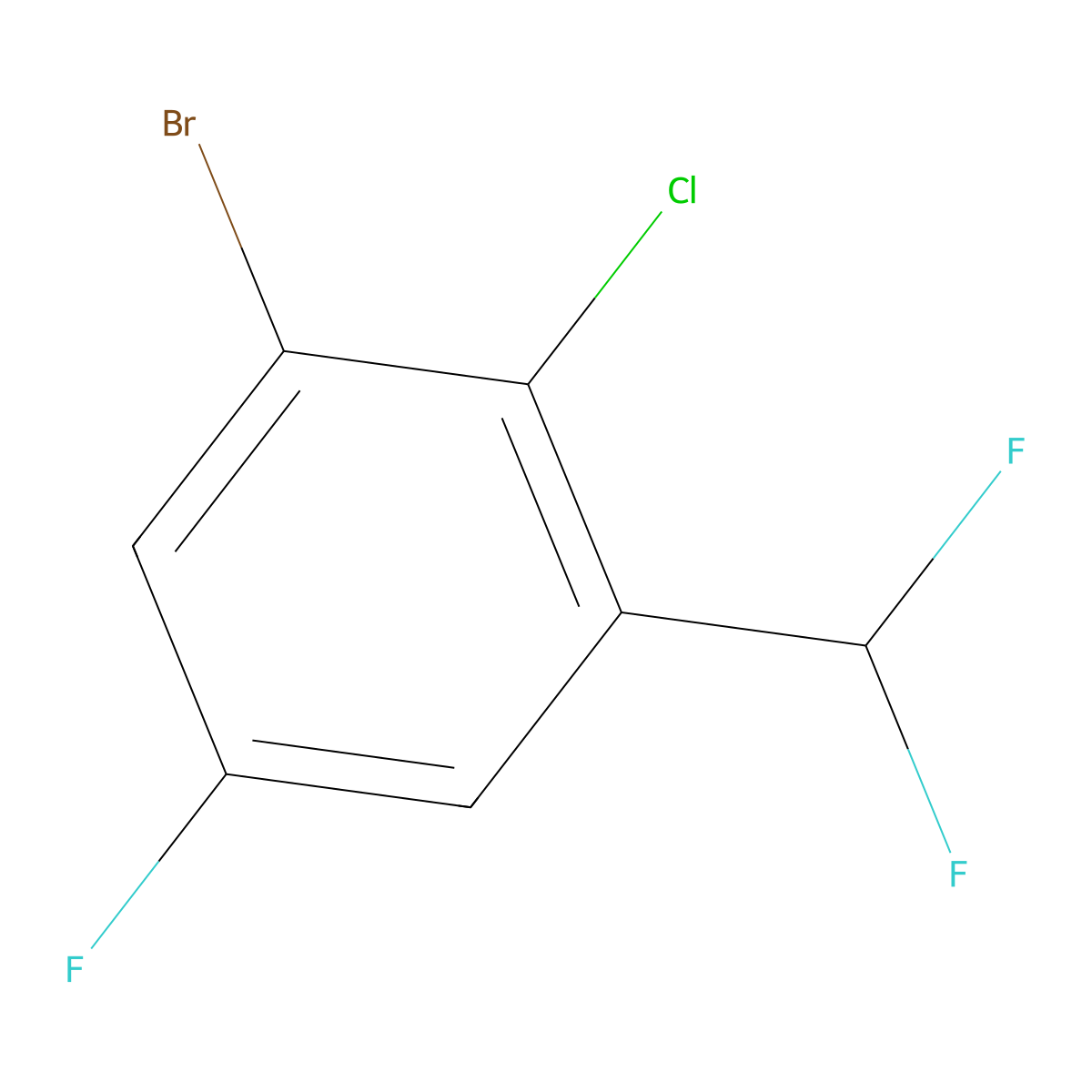 1-Bromo-2-chloro-3-(difluoromethyl)-5-fluorobenzene molecular structure, CAS 1807017-64-6