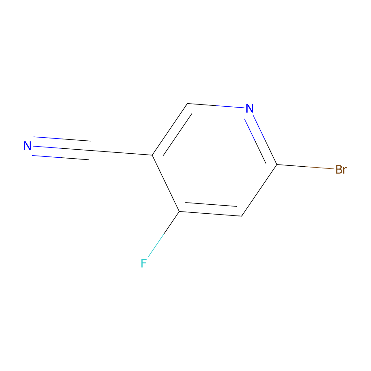 6-Bromo-4-fluoronicotinonitrile molecular structure, CAS 1807022-76-9