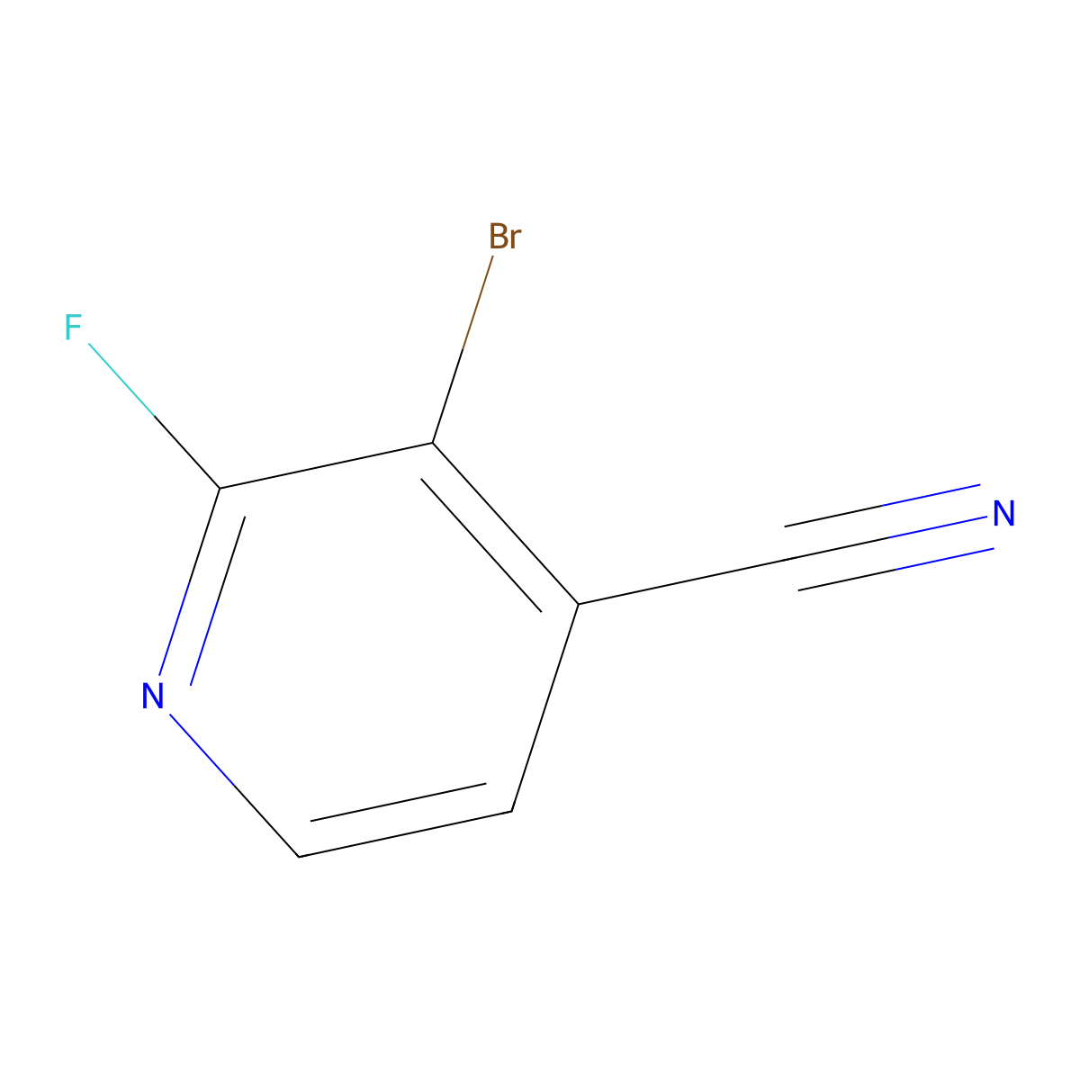 3-Bromo-2-fluoroisonicotinonitrile molecular structure, CAS 1807022-80-5