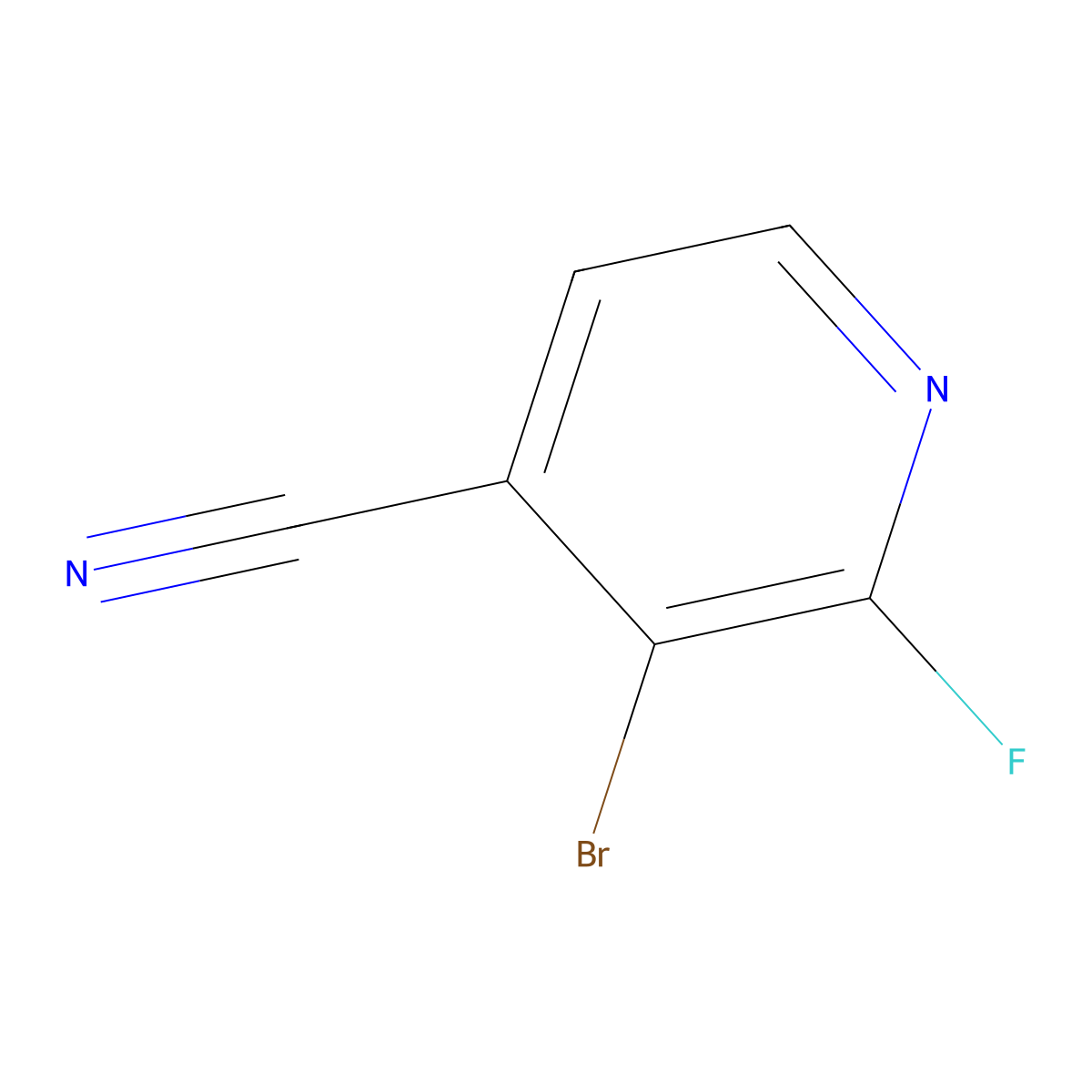 3-Bromo-2-fluoroisonicotinonitrile molecular structure, CAS 1807022-80-5