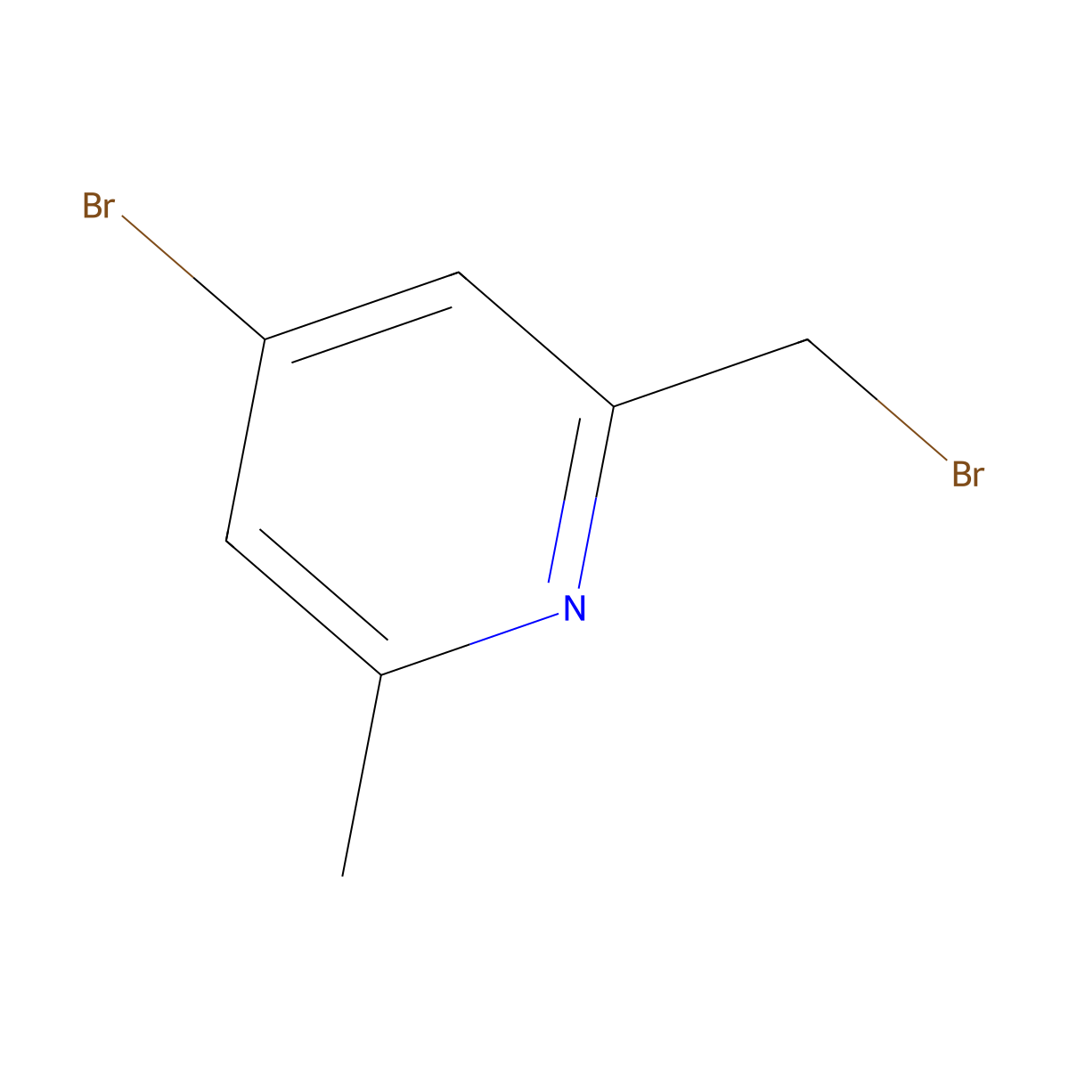 4-Bromo-2-bromomethyl-6-methylpyridine molecular structure, CAS 1807024-01-6