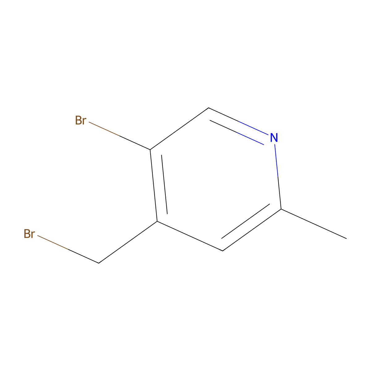 5-Bromo-4-(bromomethyl)-2-methylpyridine molecular structure, CAS 1807024-09-4