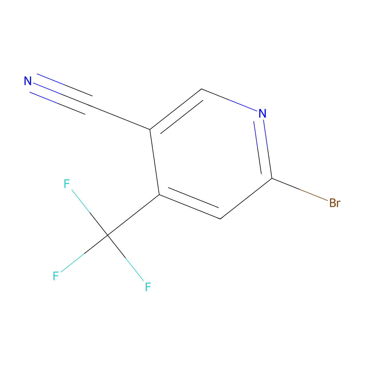 6-Bromo-4-(trifluoromethyl)nicotinonitrile molecular structure, CAS 1807025-03-1