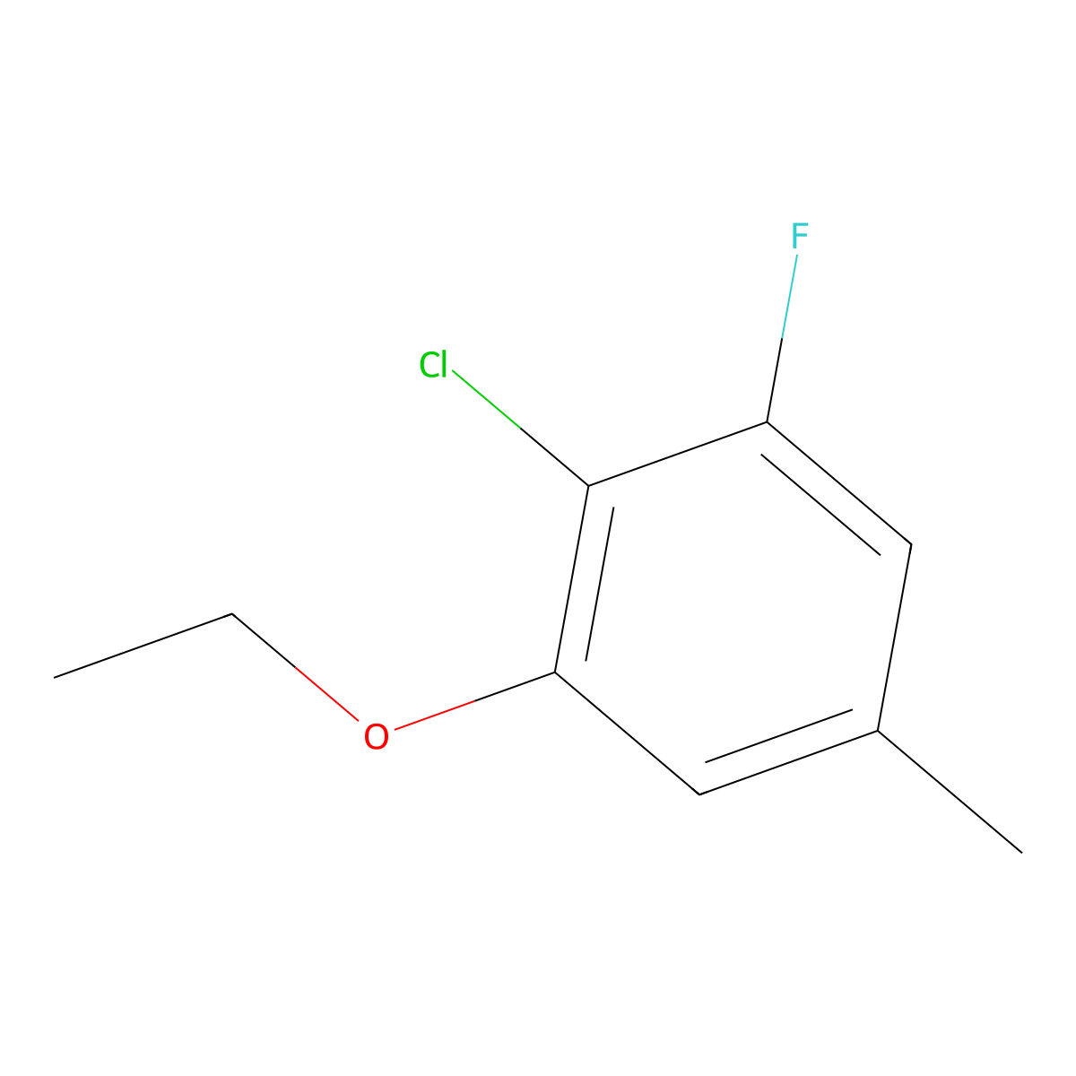 2-Chloro-1-ethoxy-3-fluoro-5-methylbenzene molecular structure, CAS 1807025-20-2