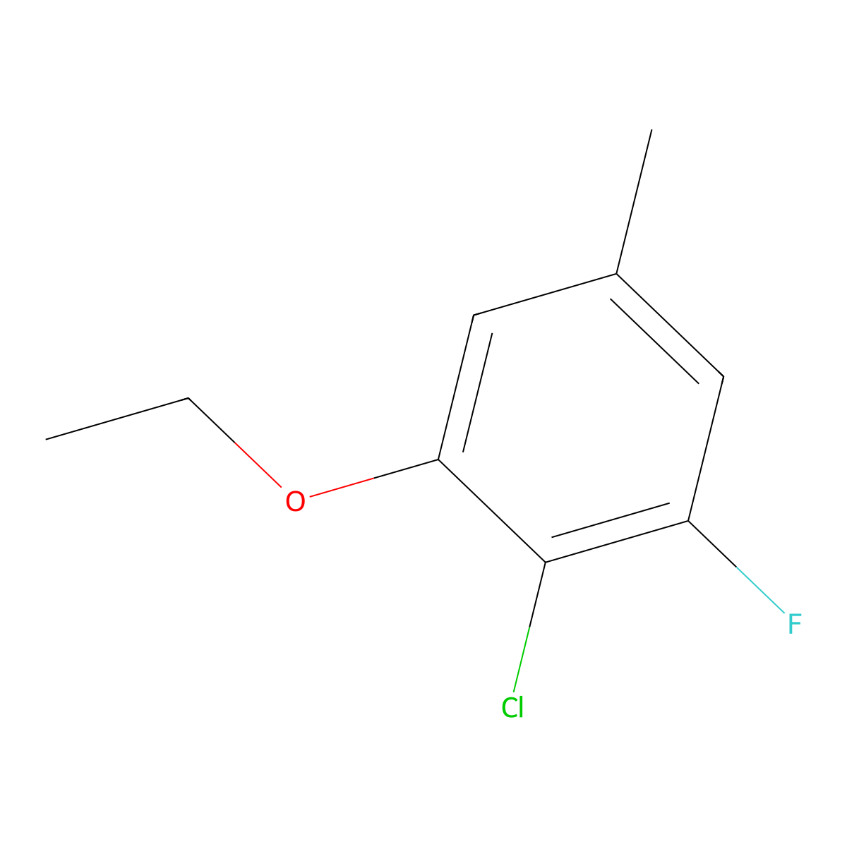 2-Chloro-1-ethoxy-3-fluoro-5-methylbenzene molecular structure, CAS 1807025-20-2
