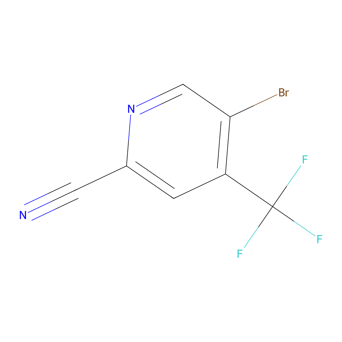 5-Bromo-4-(trifluoromethyl)pyridine-2-carbonitrile molecular structure, CAS 1807025-27-9