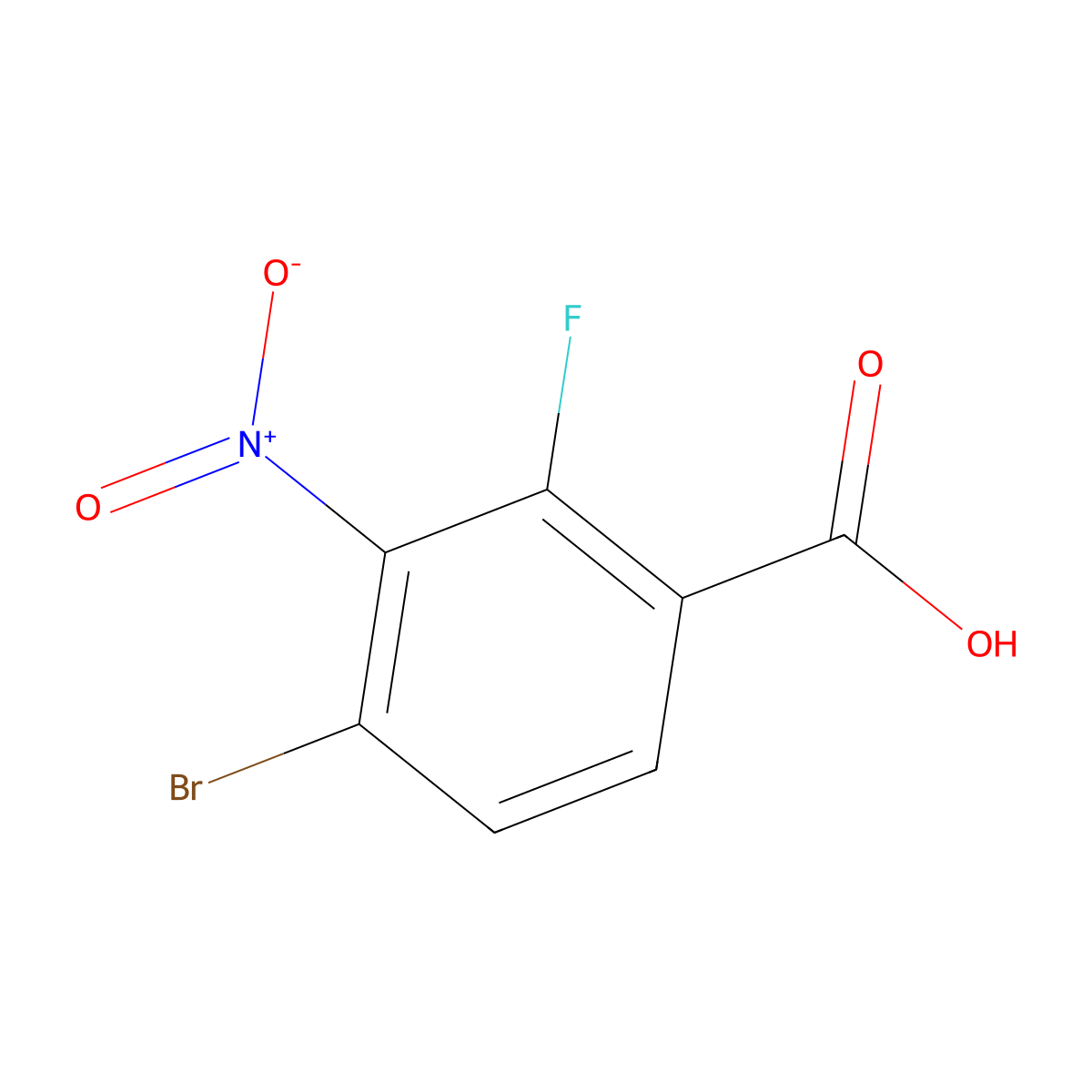 4-Bromo-2-fluoro-3-nitrobenzoic acid molecular structure, CAS 1807025-82-6
