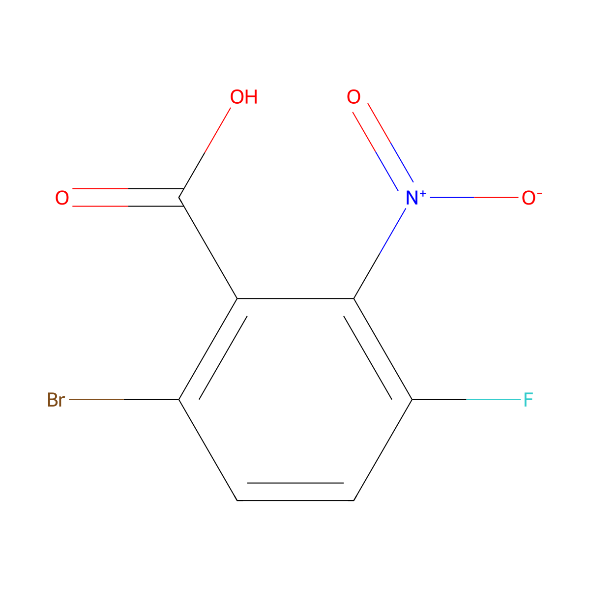 6-Bromo-3-fluoro-2-nitrobenzoic acid molecular structure, CAS 1807025-89-3