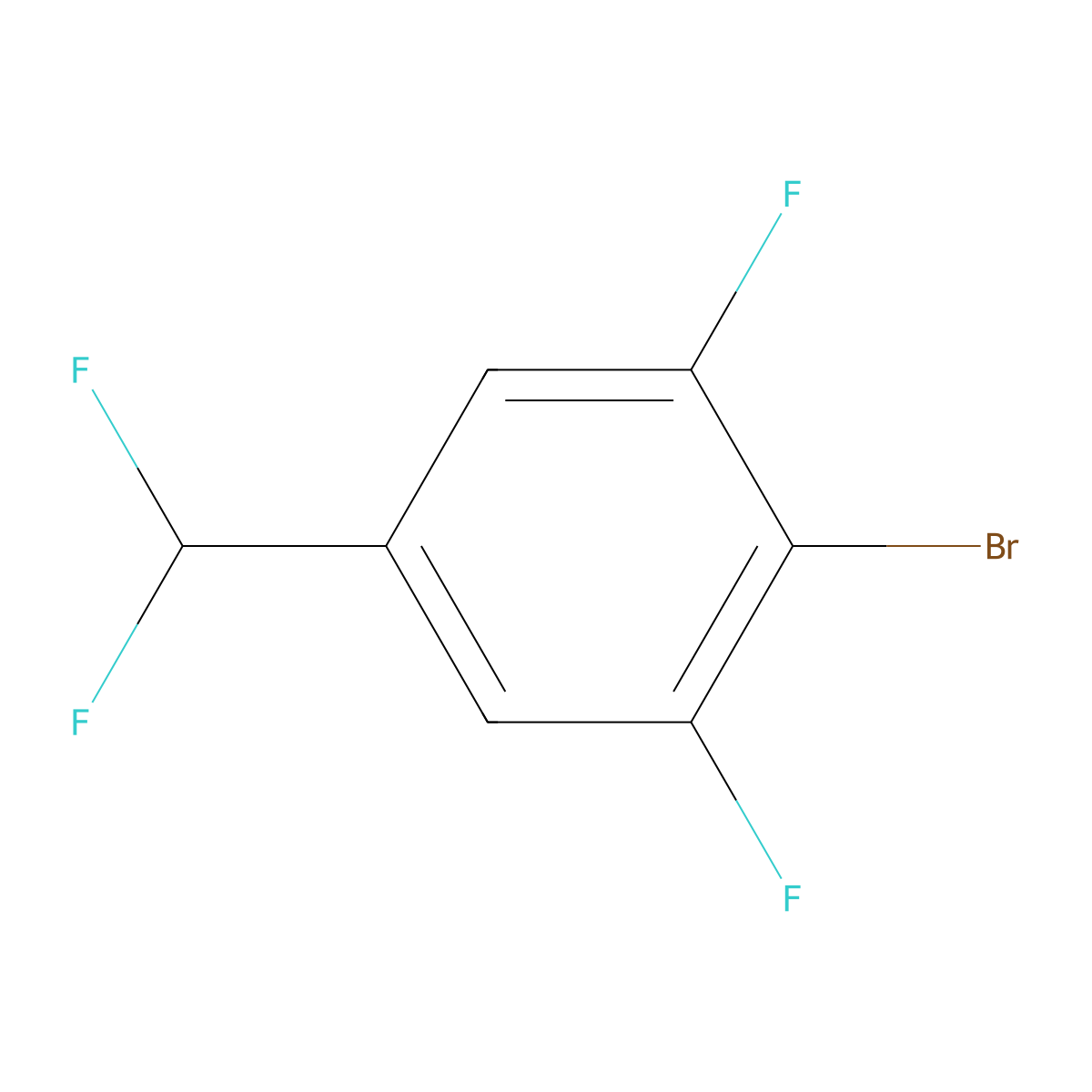2-Bromo-5-(difluoromethyl)-1,3-difluorobenzene molecular structure, CAS 1807026-08-9