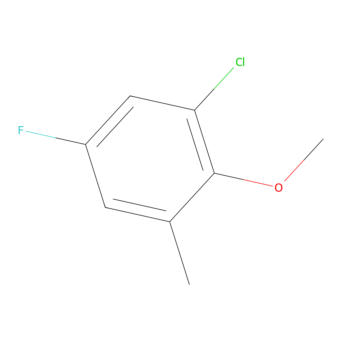 1-Chloro-5-fluoro-2-methoxy-3-methylbenzene molecular structure, CAS 1807026-11-4