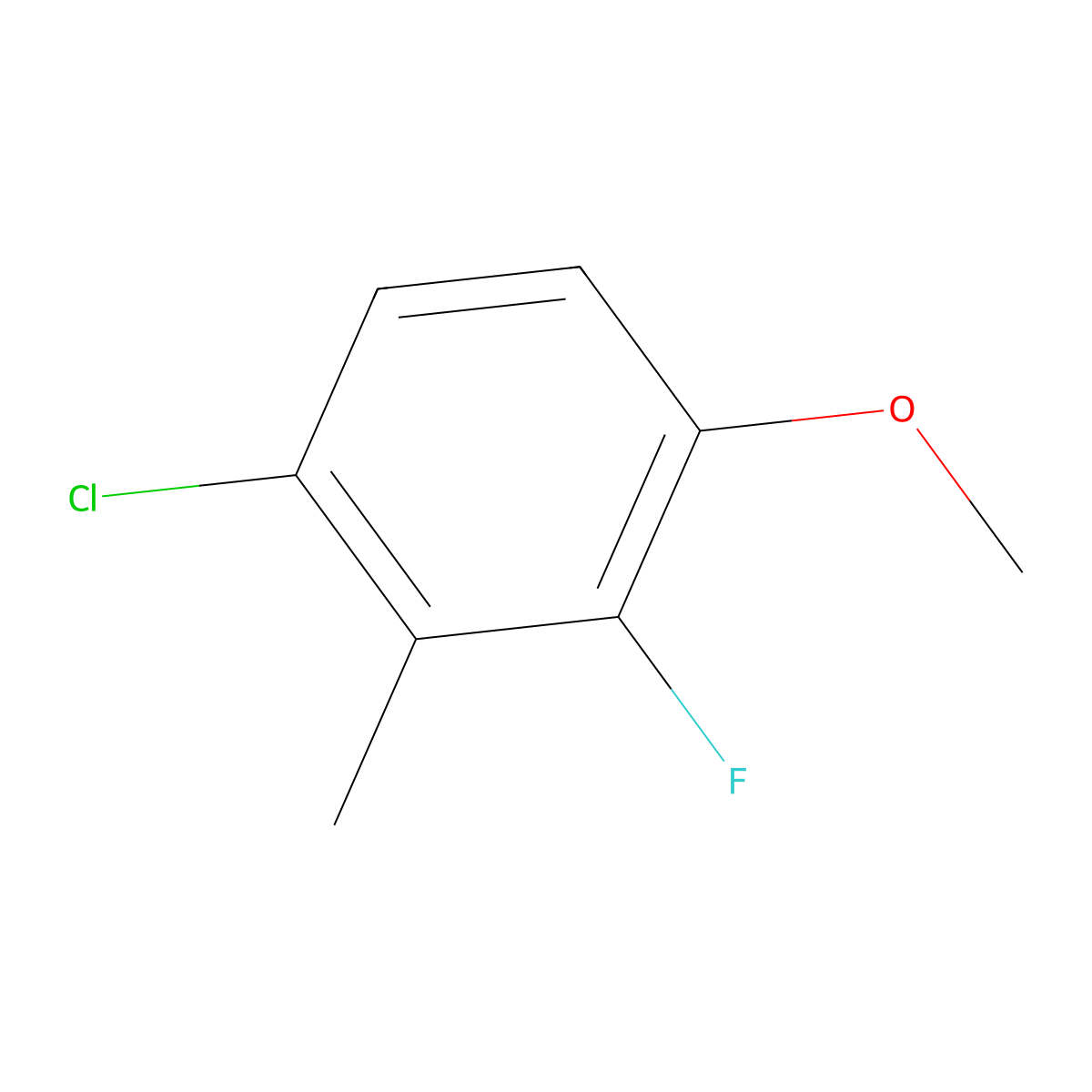 1-Chloro-3-fluoro-4-methoxy-2-methylbenzene molecular structure, CAS 1807026-25-0